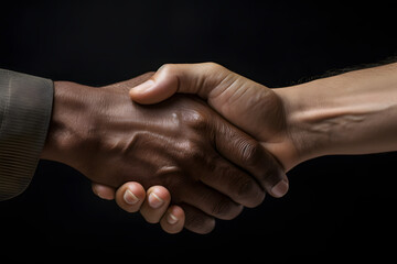 Close-up hand shake between two men