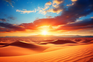 Fototapeta na wymiar Desert at sunset, beautiful landscape