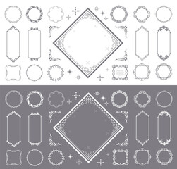 クリスマスモチーフのフレームデザインセット。ゴージャスでエレガントなデザイン素材