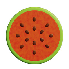 3D Illustration of Watermelon Fruit