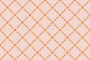 Diagonal cross-grid pattern, repeat and seamless, geometric and floral element for textile, tile, wallpaper or wrapping