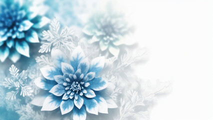 Beautiful dahlias background with copy space; winter flower; for display or greeting cards