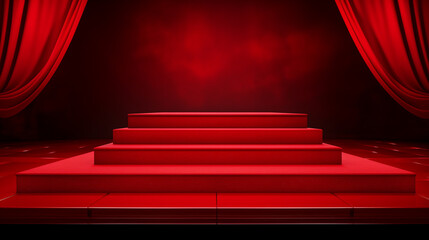 red carpet and curtains