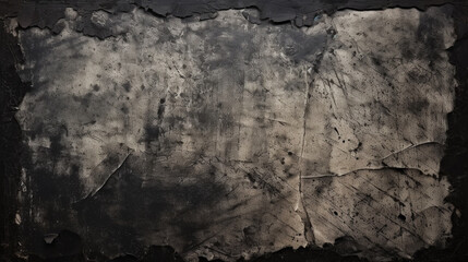 Gray grunge background. Monochrome abstract texture. Vintage stains, cracks, chips, spray. Generative AI.