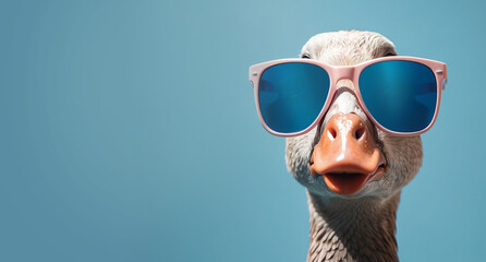 portrait of a duck in a glasses