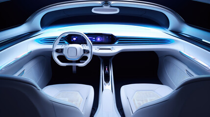 Clean and futuristic car interior design