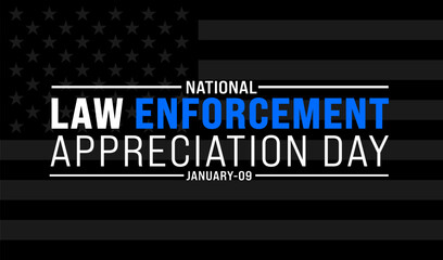 Law enforcement appreciation day background design template use to background, banner, placard, card, book cover,  and poster design template with text inscription and standard color. vector