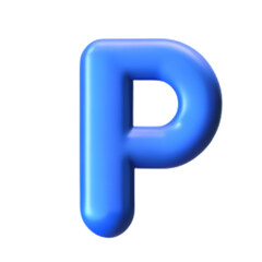 3d blue letter a