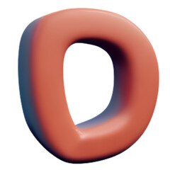 3d blue glass letter