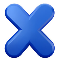 blue cross mark icon