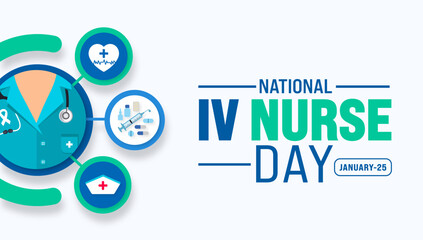 Intravenous Nurse Day or IV Nurse Day background design template use to background, banner, placard, card, book cover,  and poster design template with text inscription and standard color. vector