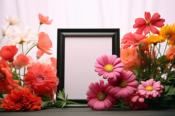 Flowers near the frame