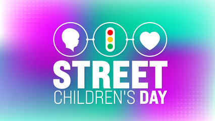 Street Children's day background design template use to background, banner, placard, card, book cover,  and poster design template with text inscription and standard color. vector