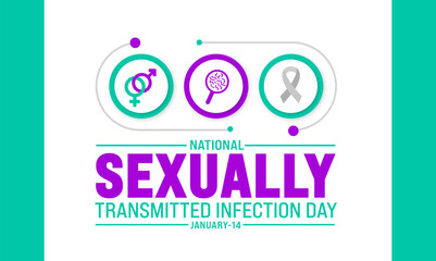 National sexually transmitted infection day background design template use to background, banner, placard, card, book cover, and poster design template with text inscription and standard color.