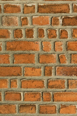 View of a Brick wall built with cement