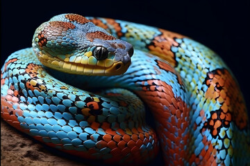 Fototapeta premium Beautiful young snake in nature. 