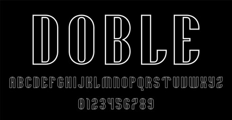 Set of alphabets font letters and numbers modern abstract design with outlines concept vector illustration	
