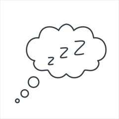 Hand drawn zzz sleep wave in cloud concept design stock illustration