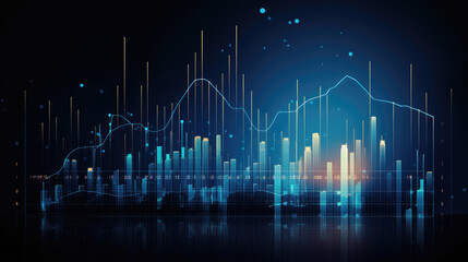 Naklejka premium A data bar graph, business technology background material