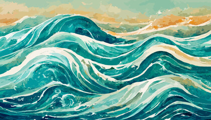 ocean sea waves ripples water background - obrazy, fototapety, plakaty