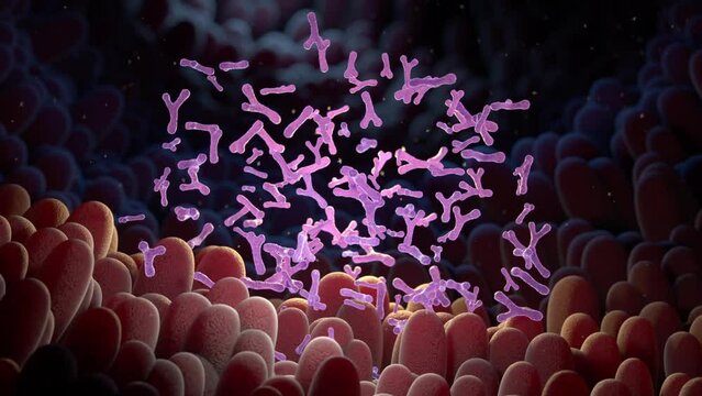 Bifidobacterium in intestine. Probiotic