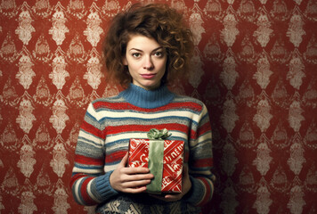 Festive Wardrobe Dilemma Woman and Her Christmas Attire