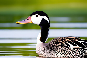 Obraz premium Close up of a Pintail (Anas platyrhynchos). Generative AI