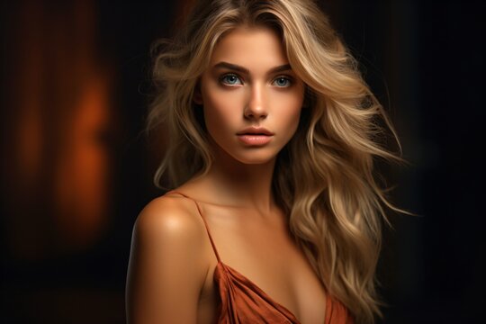 Portrait photoshoot of a blonde girl with intense expressions looking in the camera