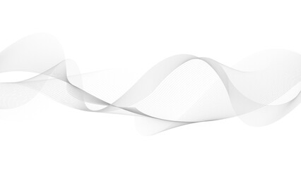 Dynamic sound wave isolated on white background. Musical particle pulsing. Creative line art. Curved smooth tape. Vector illustration 