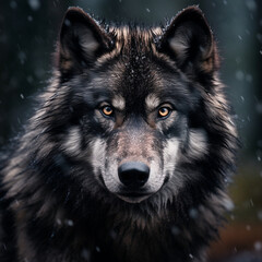 A dominant alpha wolf, showcasing its powerful rule and unstoppable dignity created with Generative Ai