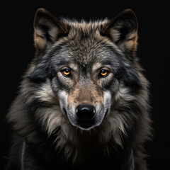 A dominant alpha wolf, showcasing its powerful rule and unstoppable dignity created with Generative Ai