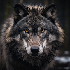 A dominant alpha wolf, showcasing its powerful rule and unstoppable dignity created with Generative Ai