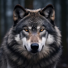 A dominant alpha wolf, showcasing its powerful rule and unstoppable dignity created with Generative Ai