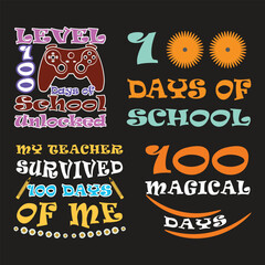 100 Days Of School Bundle Design 4 in 1