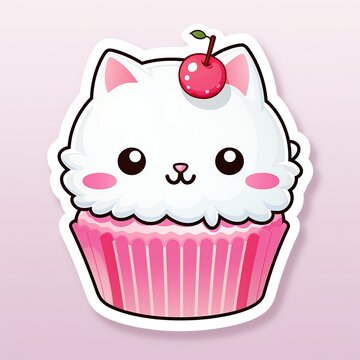 a cartoon of a cat cupcake