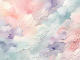 Fototapeta na wymiar A mesmerizing background texture that evokes the feeling of a dreamy watercolor painting, with soft pastel hues and delicate brushstrokes. Image is generated with the use of an Artificial intelligence