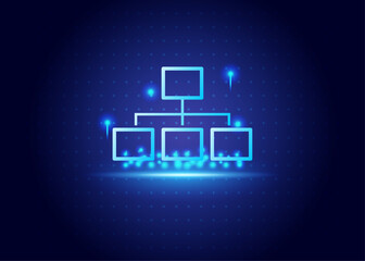 stock market futurist with blue and black color background