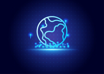 stock market futurist with blue and black color background