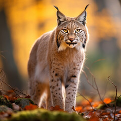 Obraz premium Balkan lynx, professional shot, wallpapers, 8k, film photography created with Generative Ai