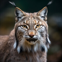 Fototapeta premium Balkan lynx, professional shot, wallpapers, 8k, film photography created with Generative Ai