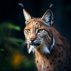 Obraz premium Balkan lynx, professional shot, wallpapers, 8k, film photography created with Generative Ai