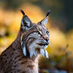 Obraz premium Balkan lynx, professional shot, wallpapers, 8k, film photography created with Generative Ai