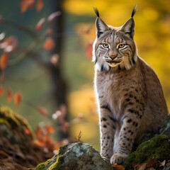 Naklejka premium Balkan lynx, professional shot, wallpapers, 8k, film photography created with Generative Ai