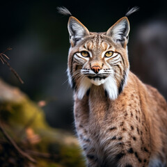 Fototapeta premium Balkan lynx, professional shot, wallpapers, 8k, film photography created with Generative Ai