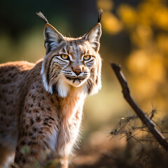 Fototapeta premium Balkan lynx, professional shot, wallpapers, 8k, film photography created with Generative Ai