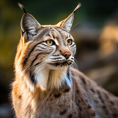 Obraz premium Balkan lynx, professional shot, wallpapers, 8k, film photography created with Generative Ai