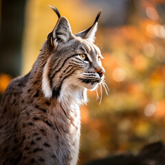 Obraz premium Balkan lynx, professional shot, wallpapers, 8k, film photography created with Generative Ai