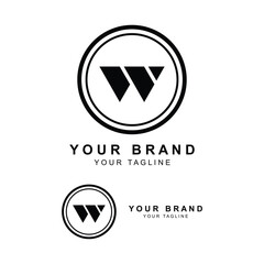 Modern abstract simple Letter W logo with Creative Modern Trendy Typography
