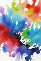 Abstract Multicolored watercolor paints on a white background.