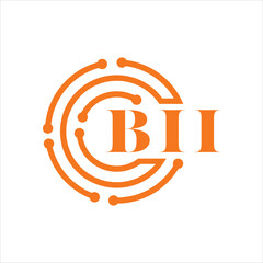 BII letter design. BII letter technology logo design on white background. BII Monogram logo design for entrepreneur and business - obrazy, fototapety, plakaty